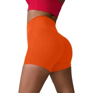 Groothandel Custom Dames Bikershorts Met Hoge Taille Zomer Sexy Buikcontrole Met Hoge Taille Effen, Effen Yoga Legging Rfd17dk