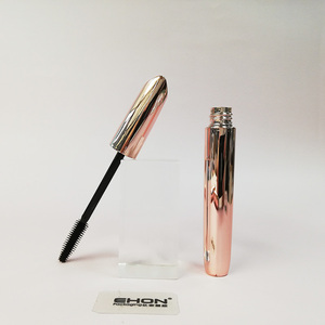 Tube de mascara métallique or rose vide, emballage cosmétique pour cils avec logo personnalisé, conteneur de mascara en plastique ABS avec bouchon à vis et applicateur brosse - Product Image 6