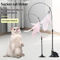 Jouet pour chat en peluche à ventouse, bâton interactif, accessoires pour animaux de compagnie, vente en gros transfrontalière à succès