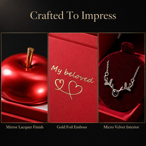 Boîte à bijoux surprise en velours rouge pomme de Noël, vente en gros OEM, pour bagues, colliers et boucles d'oreilles, étui cadeau - Product Image 2