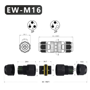 2 <span class=keywords><strong>Pin</strong></span> 3 <span class=keywords><strong>Pin</strong></span> Nhựa Điện Tử Dây Nối Waterproof Power Cable Nối 3pin M16 IP68 Nối Chống Thấm Nước - Product Image 3