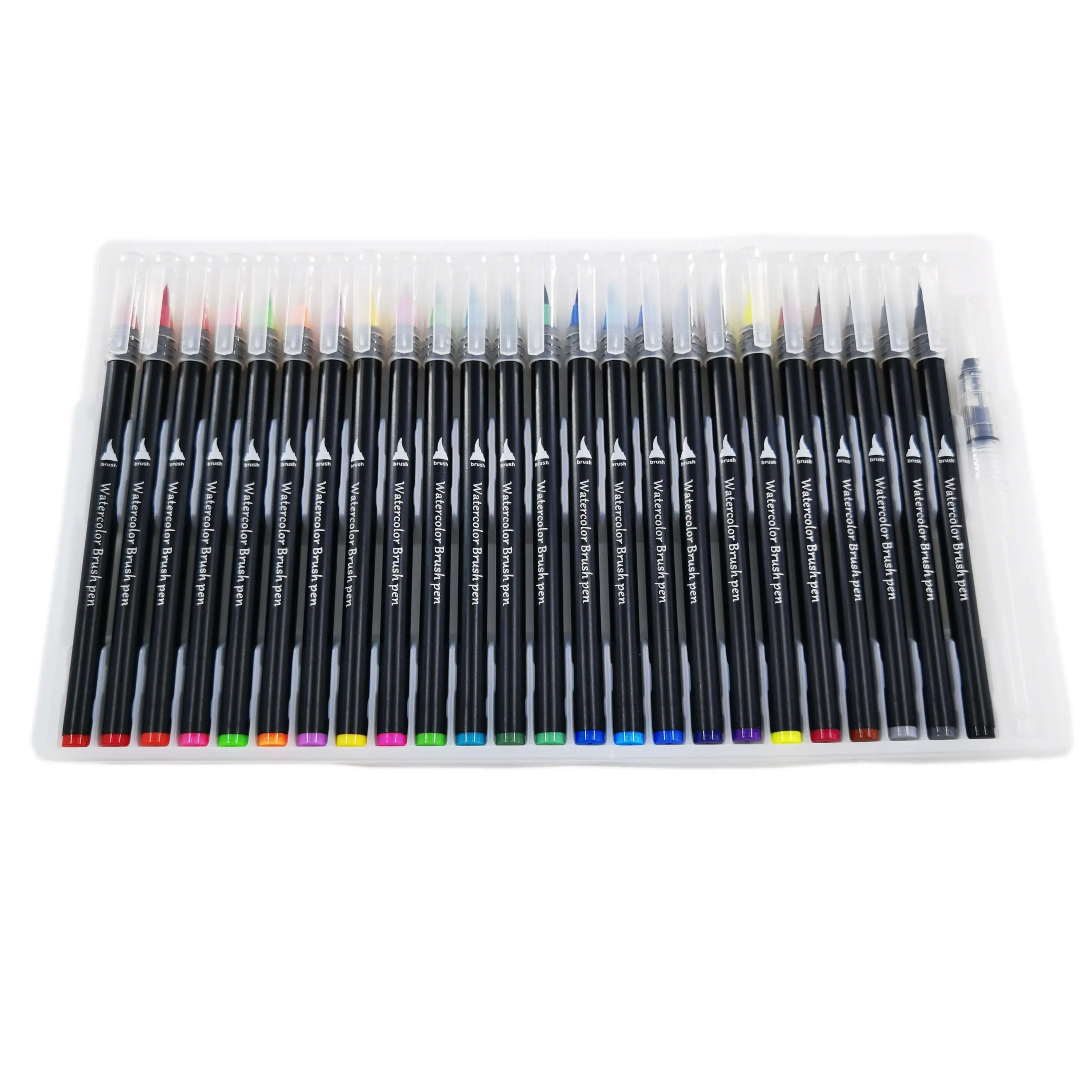 24 Colors Single Tip Markers And 1 Refillable Water Brush Pen Art Markers Painting Calligraphy Brush Pen