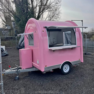Remorque de cuisine mobile à essieu unique, homologuée DOT CE, rose pastel, pour la vente de thé Boba, de barbe à papa et autres produits sucrés - Product Image 1