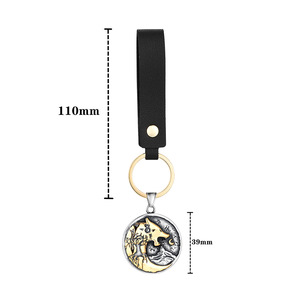 Nordic WolfTotem <b>Keychain</b> Stainless Steel Embossed Pendant Animal Shape Unisex Gift Charm - Product Image 2