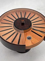 Table basse ronde multifonctionnelle en bois massif de style italien, écologique, luxe léger, avec rangement, sans assemblage requis, pour salon