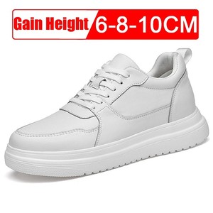 Chaussures de sport pour hommes, baskets rehaussantes invisibles, augmentant la taille de 8 <span class=keywords><strong>à</strong></span> 10 cm, blanches - Product Image 2