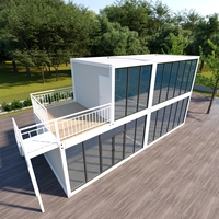 Casa Contenedor de 40 pies con Paredes de Cortina de Vidrio Desmontables y Transpirables, Paneles Sándwich Ignífugos, Montaje Rápido, Diseño Moderno