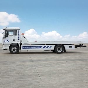 SHACMAN çekme kamyon 4x2 10 ton ağırlık vinç arka kaldırma araçları kurtarmak için Flatbed yatak Underlift Wreckers çekici kamyon satış - Product Image 1