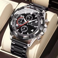 Poedagar 685 Wasserdichte Modische Marken-Quarzuhr für Herren Edelstahl-Armband Luxus Chronograph Herrenuhren