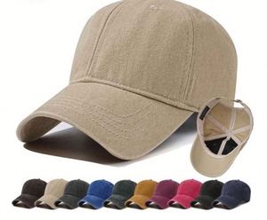 หมวกแก๊ปเดนิมทรงโอเวอร์ไซส์ วินเทจ ล้างสี ปรับขนาดได้ เหมาะสำหรับกอล์ฟ หมวกผ้าฝ้ายเรียบง่าย สำหรับผู้ชายและผู้หญิง ของขวัญโปรโมชั่น - Product Image 1