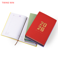 Cuaderno de diario con logotipo personalizado, cuaderno A5 de tapa dura de cuero PU texturizado con Pegatina autoadhesiva