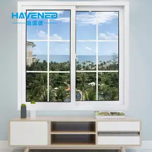 Cheap Nigerian Modern House Exterior Security Triple Glazed Pvc Casement Window With Blinds Weather Stripping