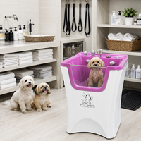 Banheira Elétrica Ergonômica Ajustável em Altura para Cães, em Acrílico Branco Liso