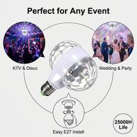 Lampe à ampoule LED à double tête RGB à rotation automatique avec effet cristal pour éclairage DJ/disco/scène
