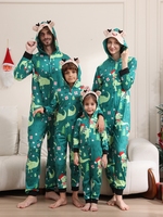 Pyjamas de Noël en tricot à capuche pour toute la famille, motif dessin animé, élégants et festifs, pour les fêtes de fin d'année