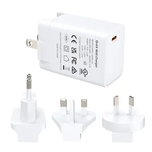 Chargers For Universal Pd 20w Type-c Usb C Wall Charger With Foldable US Plug Interchangeable UK AU EU Plug For Iphone Ipad