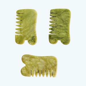 Masseur de cuir chevelu en pierre de jade, meilleur massage naturel, peigne Guasha Gua Sha - Product Image 3