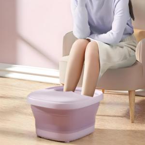 Portable Foldable <strong>Purple</strong> Foot Spa Bath Tub Constant Temperature Heating Roller <strong>Massage</strong> Hot Water Bubble Relaxation Foot Massager