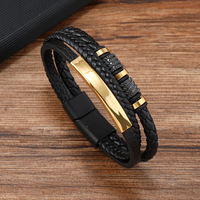 Nouveau Bracelet Créatif en Corde de Cuir Tressée Personnalisé, en Acier Inoxydable avec Fermoir Magnétique, Accessoire de Mode