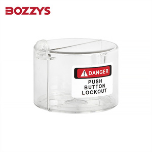 緊急停止プッシュボタンに適した取り付けベース付きの取り外し可能な透明ガラス樹脂PCプッシュボタンロックアウトカバー - Product Image 5