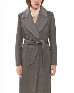 Europe Fashion Cashmere Long <strong>Coats</strong> <strong>Woman</strong> Wear <strong>Wool</strong> Blend <strong>Coat</strong> Wholesale <strong>Coat</strong> With <strong>Belt</strong> - Product Image 2