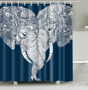 Gold Hotel Bathroom Curtains Drapes <strong>Roller</strong> <strong>Blinds</strong> 3D Flower Design <strong>Shower</strong> Curtain Eco-Friendly Custom Polyester 180*180CM - Product Image 3