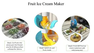 Mesin pembuat es krim listrik, mesin pembuat es krim buah beku makanan penutup atas meja mini portabel lembut