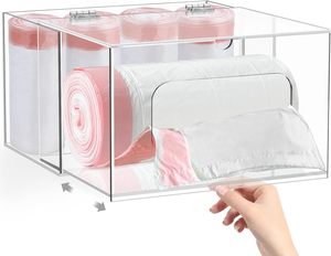 Acrylic túi rác Dispenser, 2 trong 1 thêm lớn dưới bồn rửa túi rác tổ chức, nhà bếp Thùng rác túi lưu trữ chủ với nắp - Product Image 1