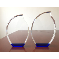 Trophée Flamme en Cristal Bleu K9, Fabrication Professionnelle en Usine, Nouveauté 2024, Récompenses en Cristal 2026