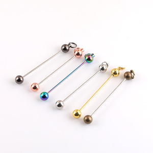 Tiges perlées multicolores minimalistes à dégradé de couleurs pour la fabrication de bracelets, accessoires de bijoux DIY plaqués métal, forme ronde 56361 - Product Image 5
