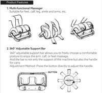 Masseur de pieds et de mollets électrique vibrant avec compresseur, infrarouge et shiatsu pour soulagement de la douleur, idéal pour spa des pieds sous le bureau (OEM/ODM)