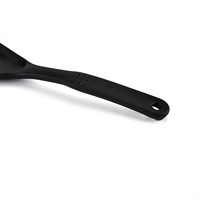 Spatule en nylon résistant aux hautes températures, ustensile de cuisine noir multifonctionnel, spatule à fentes avec logo personnalisé