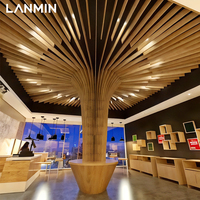 Columna Decorativa de Aluminio con Forma de Árbol Personalizada, Pilar Metálico Artístico Integrado en el Techo para Decoración de Interiores Comerciales