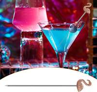 Creatieve roestvrijstalen flamingo fruitprikkers, taart-, gebak- en fruitspiesjes, decoratie voor bars en cocktails.