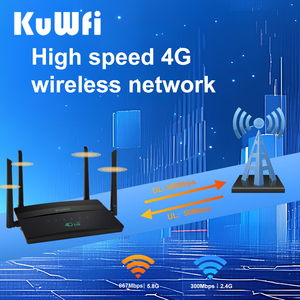 Kuwfi 4G LTE Cat6 Tốc Độ <span class=keywords><strong>Wifi</strong></span> <span class=keywords><strong>hotspot</strong></span> 32 thiết bị 12V DC cung cấp điện 1200Mbps băng tần kép nhà 4G <span class=keywords><strong>wifi</strong></span> router để sử dụng trong nhà - Product Image 6