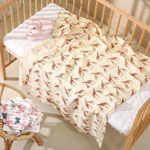 Couverture <span class=keywords><strong>de</strong></span> lit <span class=keywords><strong>d</strong></span>'été <span class=keywords><strong>double</strong></span> couche en <span class=keywords><strong>gaze</strong></span> <span class=keywords><strong>de</strong></span> <span class=keywords><strong>coton</strong></span> fine, respirante et absorbante, motif dessin animé - Product Image 4