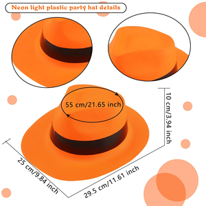 Cappelli da Festa Stile Mafia Neon, Cappelli Vivaci per Travestimenti, Decorazioni per Feste di <span class=keywords><strong>Compleanno</strong></span> a Tema Gangster, Accessori per Foto e Gadget - Product Image 2