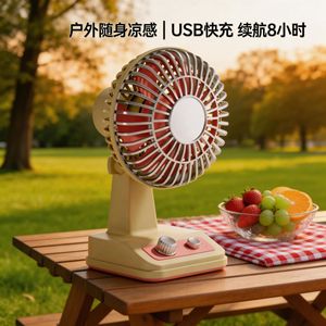 Mini ventilateur de bureau rétro, moteur AC, ventilateur de table électrique portable pour bureau, voiture, dortoir d'étudiant, fonctionnement silencieux, 6.9 pouces - Product Image 2