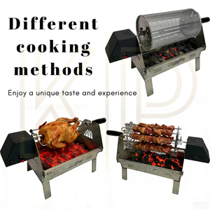Barbecue électrique rotatif BlazeFor, directement de l'usine, en acier inoxydable 304, idéal pour les repas en terrasse - Product Image 3