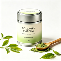 Bohong OEM Marque Privée Thé Vert de Qualité Cérémoniale Saveur Collagène Poudre de Matcha Boîte de Matcha 30g 3A-6A Matcha