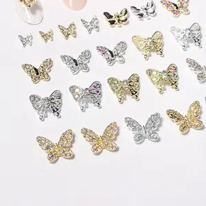 Butterfly ornament mini micro inlay 3D metal nail trinket nail drill