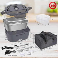 Hochwertige Portable 2-in-1 Elektrische Lunchboxen, Isoliert zum Warmhalten von Speisen für Auto, LKW, Zuhause und Büro, Beheizbarer Essensbehälter
