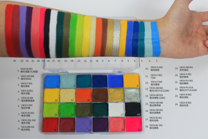 Petites commandes acceptées – <span class=keywords><strong>Peinture</strong></span> corporelle à base d'huile 24 couleurs – Pigment pour le <span class=keywords><strong>visage</strong></span> et le corps – Fournitures de <span class=keywords><strong>maquillage</strong></span> corporel temporaire pour enfants - Product Image 4
