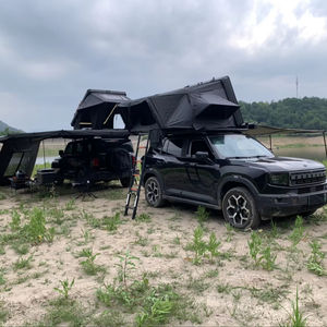 Grande tente de toit rigide pour 3-4 personnes, tente de camping 4x4, coque supérieure en aluminium, tissu en toile pour le toit, en vente - Product Image 1