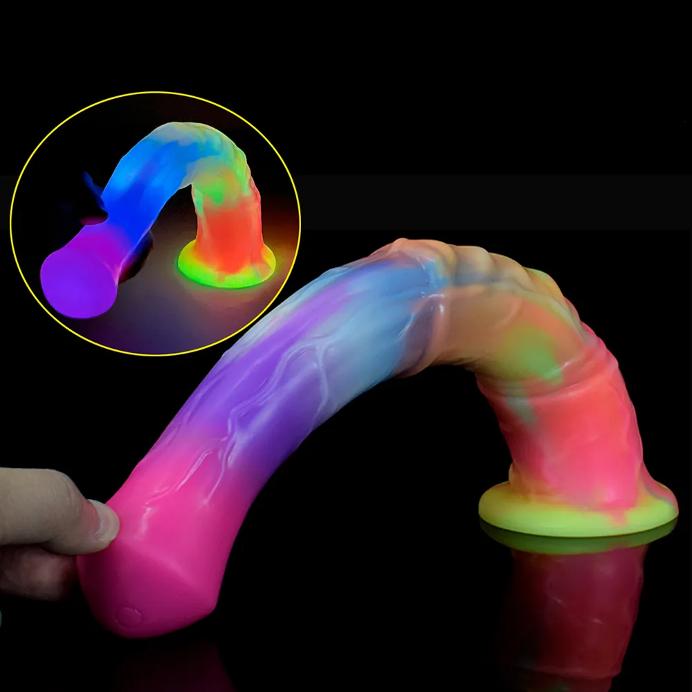 YOCY-212 Новое поступление: люминесцентные пенис из мягкой резины реалистичный огромный дилдо для взрослых женщин пара животное лошадь секс-игрушки