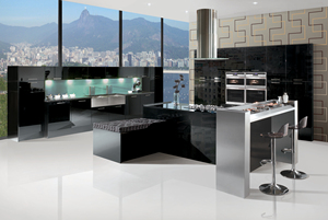 Set di Isole da Cucina dal Design Moderno e Regolabili con Lavello in Acrilico e Cestello Estraibile, Isole da Cucina di Lusso con Posti a Sedere - Product Image 6