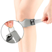 Attelle de soutien ajustable pour le genou avec sangle en silicone pour la course, le cyclisme, le basketball, le badminton – Sangle rotulienne à ajustement double face