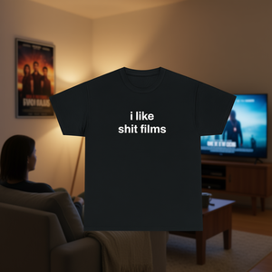T-shirt I Like Shit Films noir à col rond, vêtements décontractés unisexes - Product Image 3