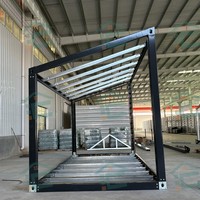 Maison préfabriquée en conteneur à toit incliné, maison modulaire portable à assemblage rapide pour le logement ou le bureau