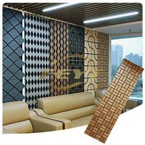 Panneaux muraux acoustiques en MDF personnalisables FEYT Factory, feutre insonorisant et bois, panneau mural décoratif intérieur pour bureau - Product Image 1